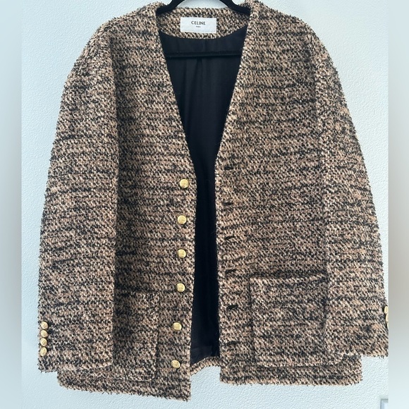 Celine Oversized Tweed Cardigan in Leopard 38 - Picture 6 of 10